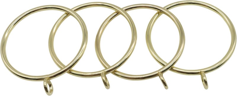 Bivethoi 28 Pack Metal Curtain Rings, with Eyelets Curtain Rings 2 Inch Inner Diameter Drapery Rings, Gold Curtain Rings for Curtain Rods - Image 2